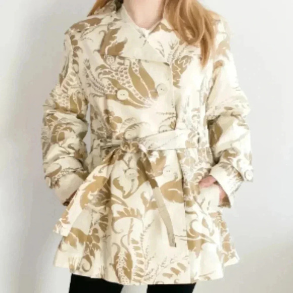 CAbi Gold Foil Print Trench Coat - Picture 2 of 8